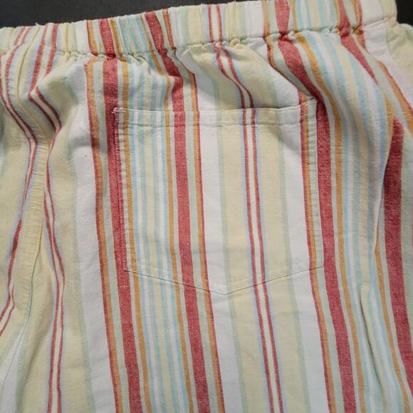 Additions by Chico's size 3 white/red/yellow striped capris elastic waist - Picture 4 of 5